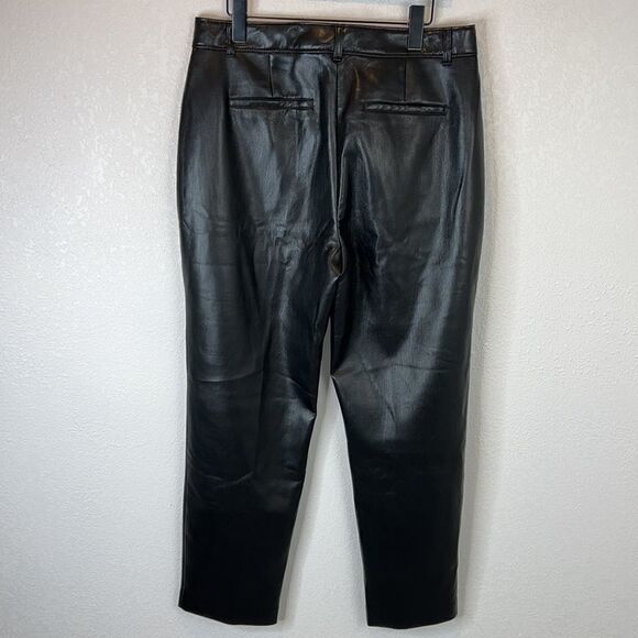 NWT Babaton Vegan Leather Black Straight Pants Size 14 - Picture 6 of 14